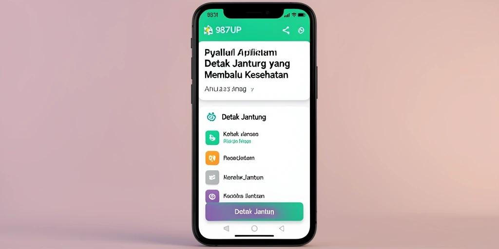 Tampilan antarmuka aplikasi Detak Jantung 987UP yang informatif.