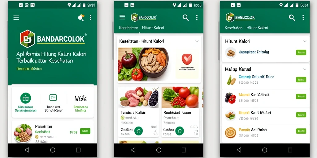 Tampilan antarmuka BANDARCOLOK untuk Hitung Kalori yang informatif.