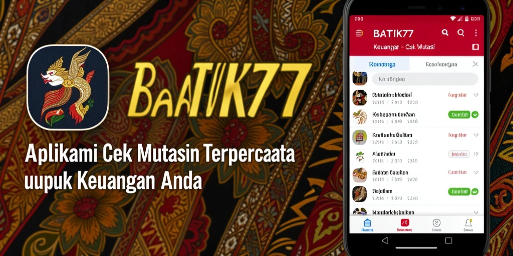 Tampilan antarmuka aplikasi BATIK77 dengan fungsi Cek Mutasi