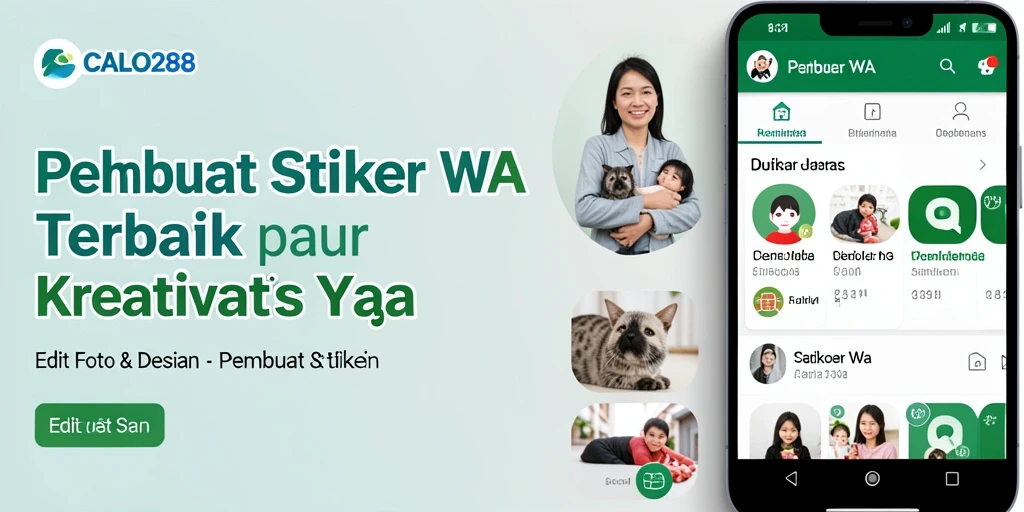 Tampilan antarmuka utama CALO288 sebagai Pembuat Stiker WA.