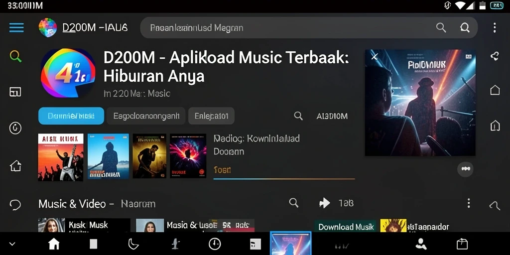 Antarmuka D200M yang sederhana dan fungsional untuk Download Musik.
