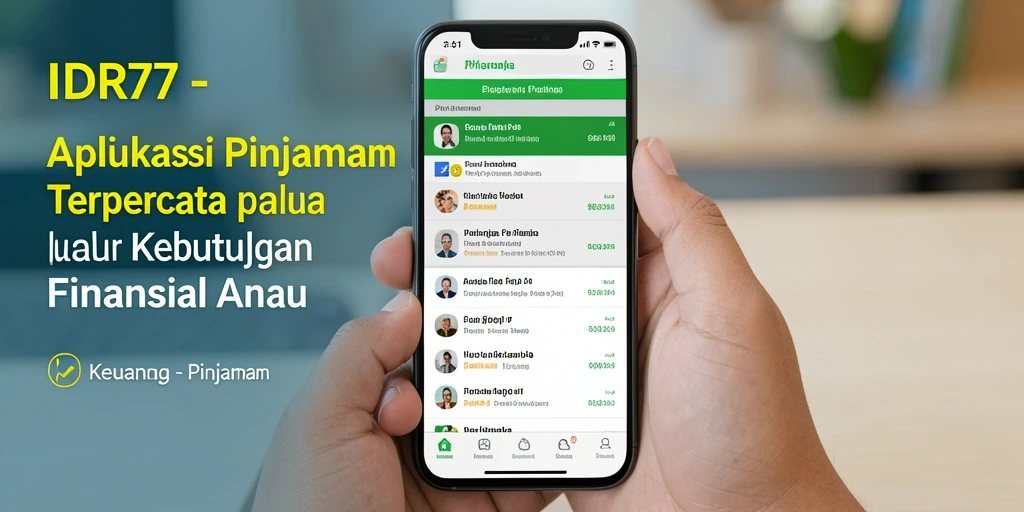 Tampilan antarmuka aplikasi IDR77 yang sederhana dan intuitif.