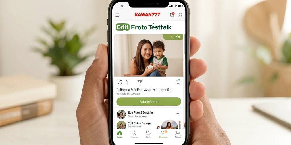Tampilan antarmuka KAWAN777 untuk editing foto aesthetic yang menarik.