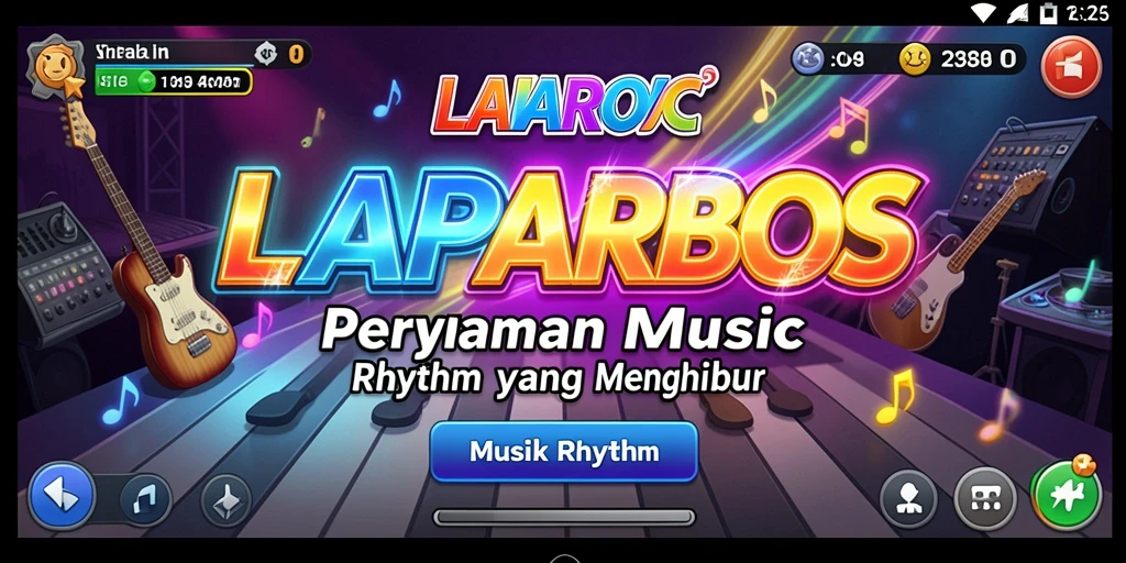 Tampilan antarmuka LAPARBOS dengan tombol irama yang berwarna-warni.