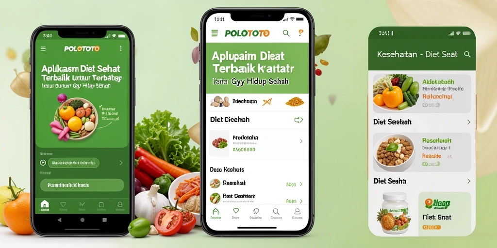 Tampilan antarmuka POLOTOTO yang intuitif dan menarik untuk diet sehat.