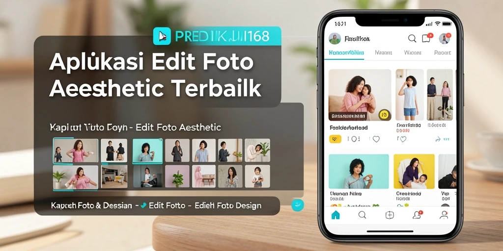 Antarmuka PREDIKSI168 yang modern dan fitur edit foto aesthetic.