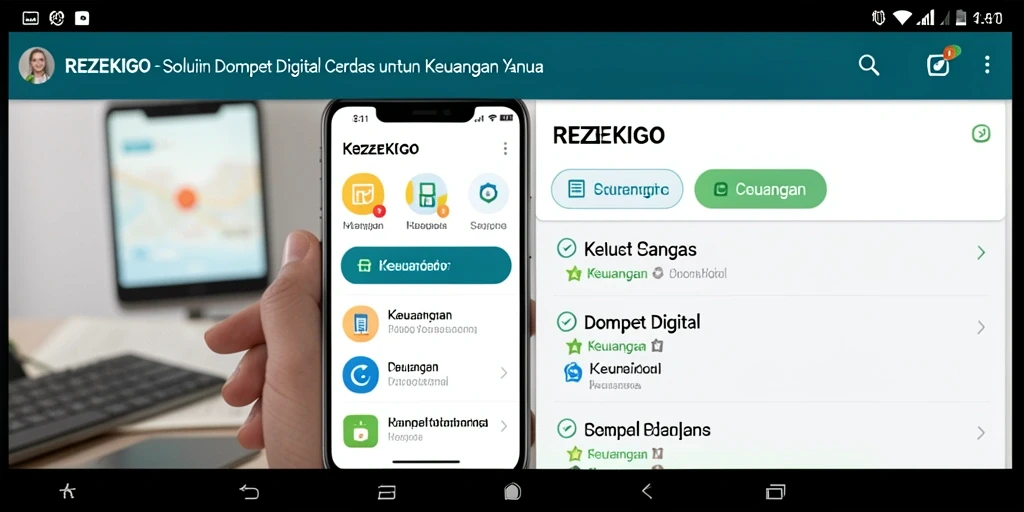 Antarmuka REZEKIGO yang sederhana dan intuitif untuk transaksi keuangan.