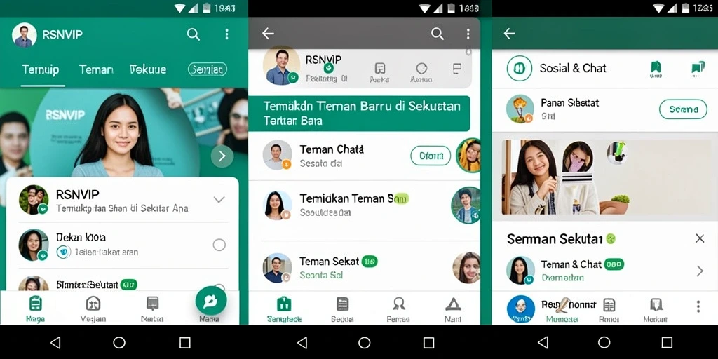 Tampilan antarmuka RSNVIP yang ramah pengguna untuk Teman Sekitar.