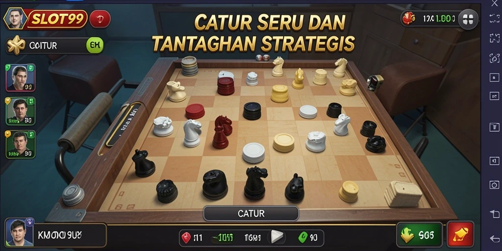 Antarmuka SLOT99 menampilkan papan catur yang menarik dan interaktif.