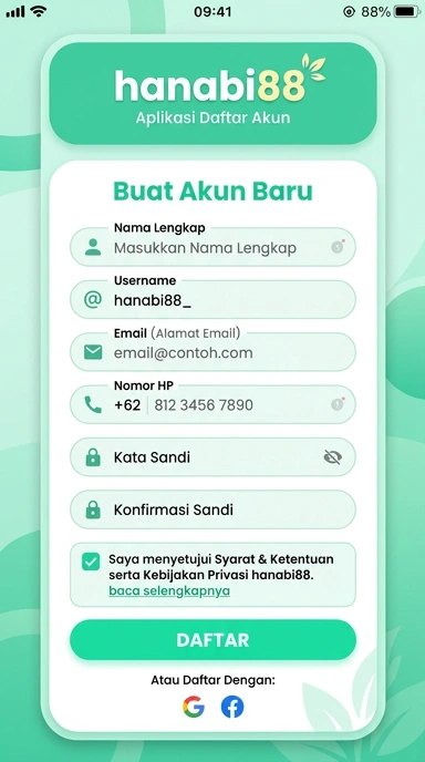 Cara Mudah Registrasi Akun Baru Hanabi88