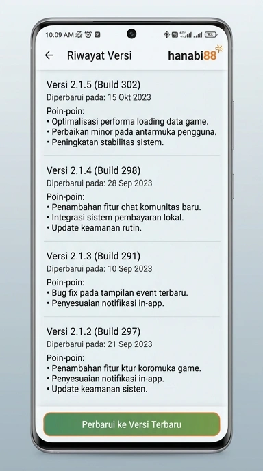 Riwayat Versi Terbaru hanabi88 untuk Pengguna Android